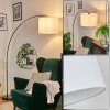 Bassagoda Staande lamp, Booglampen Chroom, Zwart, 1-licht, Stoffen kap