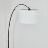 Bassagoda Staande lamp, Booglampen Chroom, Zwart, 1-licht, Stoffen lampenkap