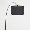 Bassagoda Staande lamp, Booglampen Chroom, Zwart, 1-licht, Stoffen kap
