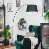 Bassagoda Staande lamp, Booglampen Chroom, Zwart, 1-licht, Stoffen lampenkap