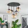 Koyoto Plafondlamp, Kogellampje 45 cm Amber, Duidelijk, Rookkleurig, 5-lichts