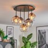 Koyoto Plafondlamp, Kogellampje 45 cm Amber, Duidelijk, Rookkleurig, 5-lichts
