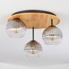 Koyoto Plafondlamp, Kogellampje 40 cm Natuurlijke kleuren, Zwart, 3-lichts