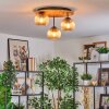 Koyoto Plafondlamp, Kogellampje 40 cm Natuurlijke kleuren, Zwart, 3-lichts