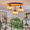 Koyoto Plafondlamp, Kogellampje 40 cm Natuurlijke kleuren, Zwart, 3-lichts