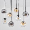 Koyoto Hanglamp, Kogellampje, Hanglamp Amber, Duidelijk, Rookkleurig, 8-lichts