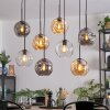 Ripoll Hanglamp, Kogellampje, Hanglamp Amber, Duidelijk, Rookkleurig, 8-lichts