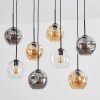 Ripoll Hanglamp, Kogellampje, Hanglamp Amber, Duidelijk, Rookkleurig, 8-lichts
