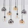 Ripoll Hanglamp, Kogellampje, Hanglamp Amber, Duidelijk, Rookkleurig, 8-lichts