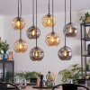 Ripoll Hanglamp, Kogellampje, Hanglamp Amber, Rookkleurig, 8-lichts