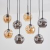 Ripoll Hanglamp, Kogellampje, Hanglamp Amber, Rookkleurig, 8-lichts
