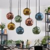 Ripoll Hanglamp, Kogellampje, Hanglamp Blauw, Goud, Groen, Koperkleurig, 8-lichts