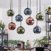 Koyoto Hanglamp, Kogellampje, Hanglamp Blauw, Groen, Koperkleurig, 8-lichts