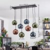 Koyoto Hanglamp, Kogellampje, Hanglamp Blauw, Groen, Koperkleurig, 8-lichts