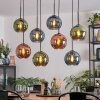 Koyoto Hanglamp, Kogellampje, Hanglamp Blauw, Groen, Koperkleurig, 8-lichts