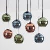 Koyoto Hanglamp, Kogellampje, Hanglamp Blauw, Groen, Koperkleurig, 8-lichts
