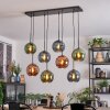 Koyoto Hanglamp, Kogellampje, Hanglamp Blauw, Groen, Koperkleurig, 8-lichts