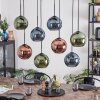 Koyoto Hanglamp, Kogellampje, Hanglamp Blauw, Groen, Koperkleurig, 8-lichts