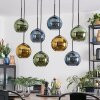Koyoto Hanglamp, Kogellampje, Hanglamp Blauw, Goud, Groen, 8-lichts