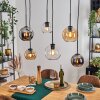Koyoto Hanglamp, Kogellampje, Hanglamp Amber, Chroom, Duidelijk, Rookkleurig, 6-lichts