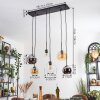 Koyoto Hanglamp, Kogellampje, Hanglamp Amber, Chroom, Duidelijk, Rookkleurig, 6-lichts
