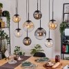 Gastor Hanglamp, Kogellampje, Hanglamp Amber, Duidelijk, Rookkleurig, 8-lichts