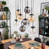 Gastor Hanglamp, Kogellampje, Hanglamp Amber, Duidelijk, Rookkleurig, 8-lichts