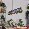 Gastor Hanglamp, Kogellampje, Hanglamp Blauw, Groen, Koperkleurig, 5-lichts