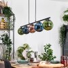 Gastor Hanglamp, Kogellampje, Hanglamp Blauw, Groen, Koperkleurig, 5-lichts