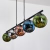 Gastor Hanglamp, Kogellampje, Hanglamp Blauw, Chroom, Groen, Koperkleurig, Rookkleurig, 5-lichts