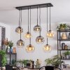 Ripoll Hanglamp, Kogellampje, Hanglamp Amber, Duidelijk, Rookkleurig, 8-lichts