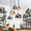 Ripoll Hanglamp, Kogellampje, Hanglamp Amber, Duidelijk, Rookkleurig, 6-lichts