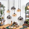 Ripoll Hanglamp, Kogellampje, Hanglamp Amber, Duidelijk, Rookkleurig, 6-lichts