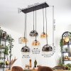 Ripoll Hanglamp, Kogellampje, Hanglamp Amber, Duidelijk, Rookkleurig, 6-lichts