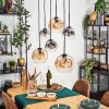 Ripoll Hanglamp, Kogellampje, Hanglamp Amber, Duidelijk, Rookkleurig, 6-lichts