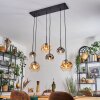 Ripoll Hanglamp, Kogellampje, Hanglamp Amber, Duidelijk, Rookkleurig, 6-lichts