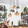 Ripoll Hanglamp, Kogellampje, Hanglamp Amber, Duidelijk, Rookkleurig, 6-lichts