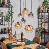 Ripoll Hanglamp, Kogellampje, Hanglamp Amber, Duidelijk, Rookkleurig, 6-lichts