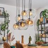 Koyoto Hanglamp, Kogellampje, Hanglamp Amber, Duidelijk, Rookkleurig, 6-lichts