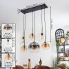 Koyoto Hanglamp, Kogellampje, Hanglamp Amber, Duidelijk, Rookkleurig, 6-lichts