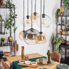 Koyoto Hanglamp, Kogellampje, Hanglamp Amber, Duidelijk, Rookkleurig, 6-lichts
