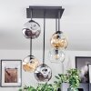 Ripoll Plafondlamp, Kogellampje Amber, Duidelijk, Rookkleurig, 5-lichts