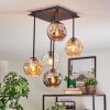Ripoll Plafondlamp, Kogellampje Amber, Duidelijk, Rookkleurig, 5-lichts