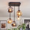 Ripoll Plafondlamp, Kogellampje Amber, Duidelijk, Rookkleurig, 5-lichts