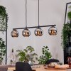 Koyoto Hanglamp, Kogellampje, Hanglamp Chroom, Rookkleurig, 4-lichts