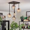 Koyoto Plafondlamp, Kogellampje Amber, Duidelijk, Rookkleurig, 5-lichts