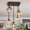 Koyoto Plafondlamp, Kogellampje Amber, Duidelijk, Rookkleurig, 5-lichts