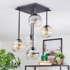 Koyoto Plafondlamp, Kogellampje Amber, Duidelijk, Rookkleurig, 5-lichts