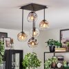 Ripoll Plafondlamp, Kogellampje Amber, Duidelijk, Rookkleurig, 5-lichts
