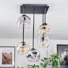 Ripoll Plafondlamp, Kogellampje Amber, Duidelijk, Rookkleurig, 5-lichts